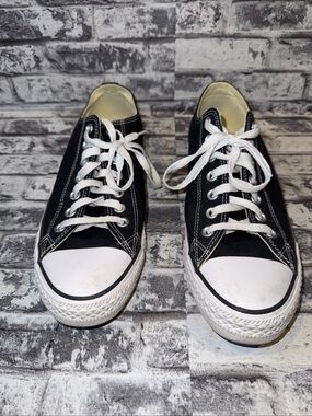 Used Converse All Star Low Top Black White Men’s Athletic Sneaker Sz 10M 12W